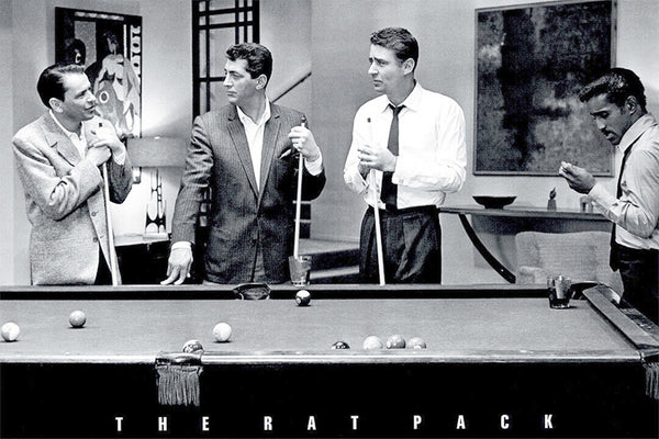 The Rat Pack "Eight-Ball" Classic Black-and-White Billiards Pool Poster - WCI Posters