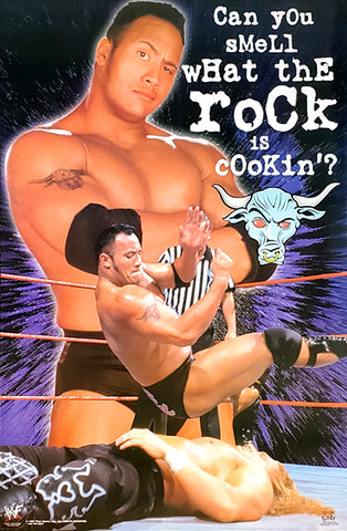 The Rock "Can You Smell What The Rock Is Cookin'" WWE Wrestling Poster - Funky Enterprises 1999