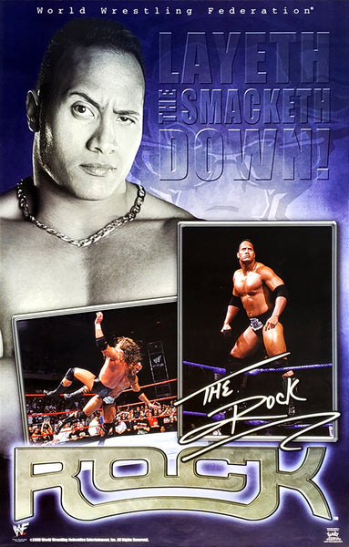The Rock "Layeth the Smacketh Down!" WWE Wrestling Poster - Funky 2000