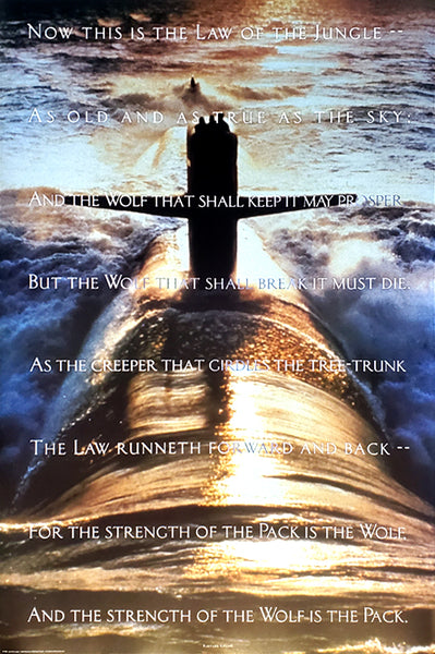 Submarine Warfare "The Wolf Pack" (with Rudyard Kipling Quote) Inspirational Poster - American Image