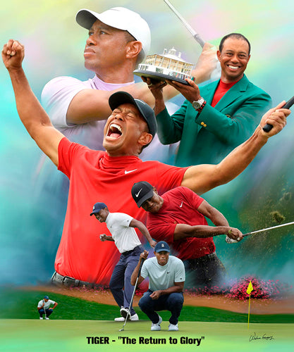 Tiger Woods "The Return to Glory" 2019 Masters Champion Art Print Poster - Wishum Gregory