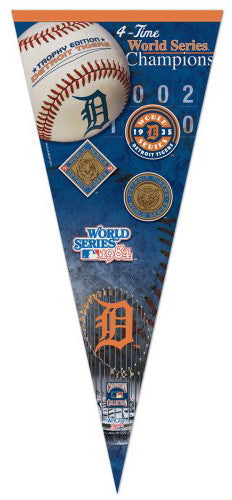 Detroit Tigers 4-Time World Champs EXTRA-LARGE Premium Felt Pennant - Wincraft Inc.