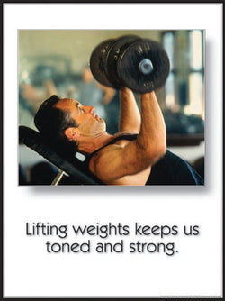 Dumbbell Workout "Toned and Strong" Fitness Motivational Poster - Fitnus Corp.