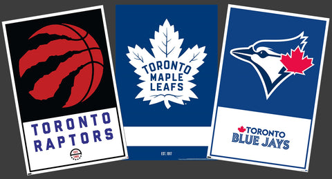 COMBO: Toronto Sports Teams 3-Poster Combo Set (Maple Leafs, Raptors, Blue Jays)