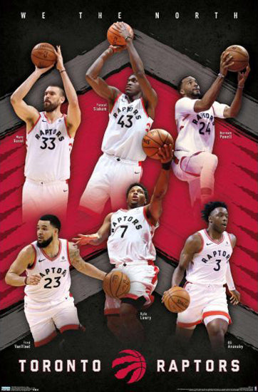 Toronto Raptors "Super Six" Poster (Pascal Siakam, Lowry, Gasol, Van Vleet, Anunoby, Powell) - Trends 2020