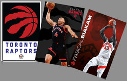 COMBO: Toronto Raptors NBA Basketball 3-Poster Combo Set (Pascal Siakam, Scottie Barnes, Logo Posters)