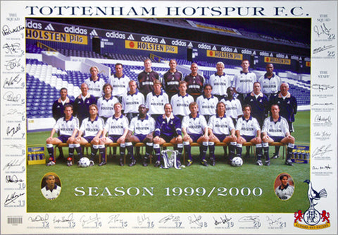 Tottenham Hotspur 1999/2000 Team Portrait with Signatures Poster - U.K. 1999