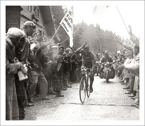 Vintage Tour de France "Bartali Wins" (1949 Mountain Stage Victory) Poster Print - Presse'e Sports