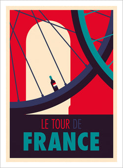 Cycling Art by Spencer Wilson "Le Tour de France" (Wine Bottle Valve Stem) Premium Poster Print