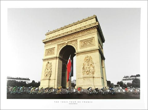 100th Tour de France "Arc de Triomphe Peloton" Premium Cycling Poster Print - Graham Watson 2013