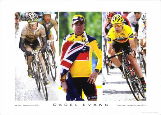 Cadel Evans "Champion" Commemorative Cycling Print - Graham Watson 2011
