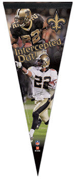Tracy Porter "Intercepted Dat!" New Orleans Saints Super Bowl XLIV Premium Collector's Pennant (LE /2010)