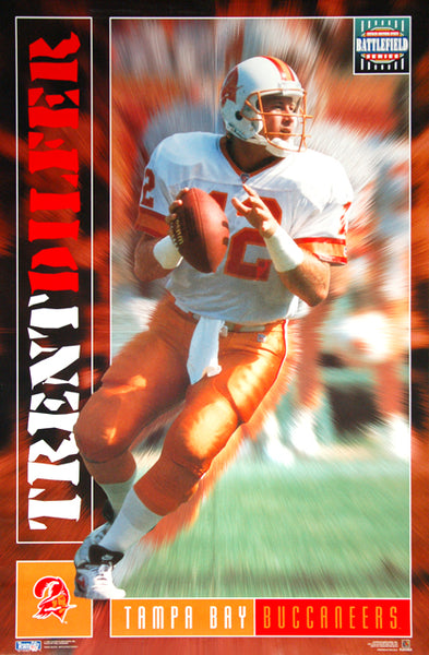 Trent Dilfer "Battlefield" Tampa Bay Buccaneers QB NFL Action Poster - Costacos 1995