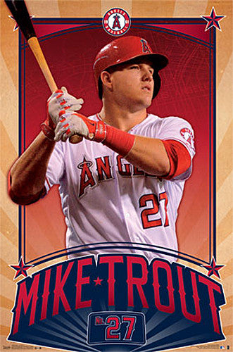 Mike Trout "Superstar" Los Angeles Angels MLB Baseball Wall Poster - Trends International