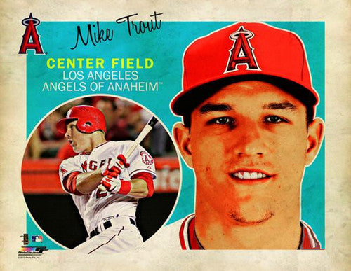 Mike Trout Angels The Catch Mixed Media Poster for Sale by Pixel Drip