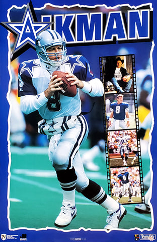 Troy Aikman "Superstar" Dallas Cowboys NFL QB Action Poster - Norman James 1995