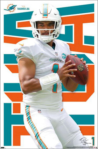 Tua Tagovailoa "Gunslinger" Miami Dolphins QB Official NFL Football Wall Poster - Trends International
