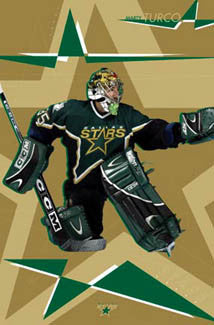 Marty Turco "Golden Star" Dallas Stars Poster - Costacos 2003