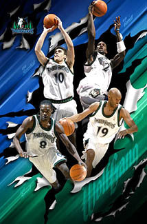 Minnesota Timberwolves "WolfGang" Poster (Garnett, Szczerbiak, Sprewell, Cassell) - Costacos 2004