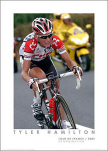Tyler Hamilton "Determination" Cycling Racing Poster Print - Graham Watson 2003