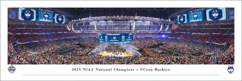 UConn Huskies 2023 NCAA Men's Basketball Champions Panoramic Poster Print - Blakeway