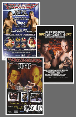 UFC #36, #37, #37.5 Official Event Poster Reproductions Set (13"x19") - Pyramid America