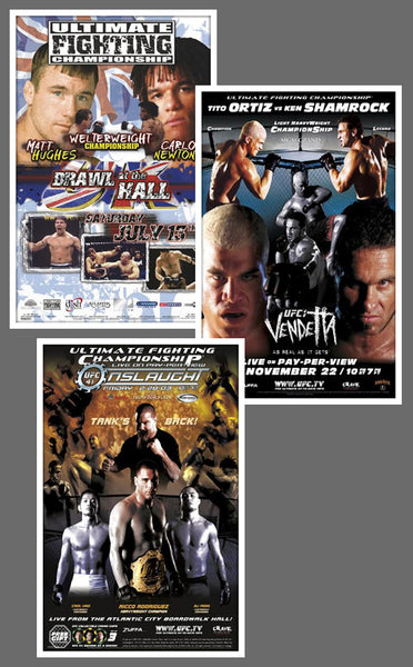 UFC #38, #40, #41 Official Event Poster Reproductions Set (13"x19") - Pyramid America