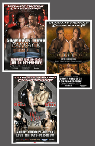 UFC 48, 49, 50 Official Event Poster Reproductions Set (13"x19") - Pyramid America