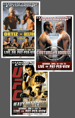 UFC 51, 52, 53 Official Event Poster Reproductions Set (13"x19") - Pyramid America