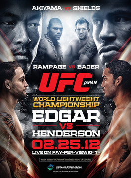 UFC JAPAN ポスター EDGAR vs HENDERSON UFC 144 (Edgar vs Henderson) Official Fight Bill Poster (Japan 2