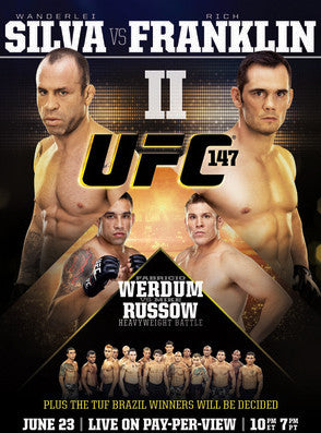 UFC 147 (Silva vs. Franklin II) Official Fight Bill Poster (Brazil 6/23/2012)