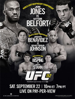 UFC 152 (Jones vs. Belfort) Official Event Poster (Toronto, ON 9/22/2012)