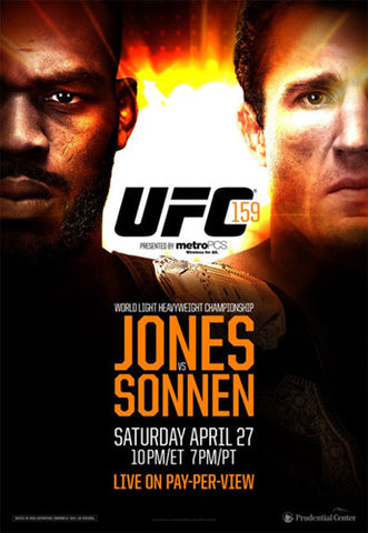 UFC 159 Official Fight Bill Poster (Jon Jones vs Chael Sonnen, 4/27/2013)