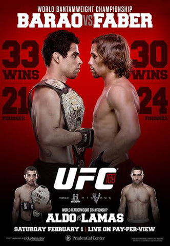 UFC 169 Official Event Poster (Barao vs Faber) - New Jersey 2/1/2014
