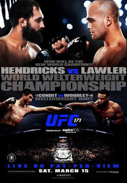 UFC 171 Official Event Poster (Hendricks vs Lawler, Condit vs Woodley) - Dallas 3/15/2014