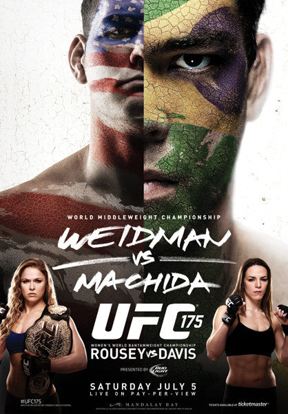 UFC 175 Official Event Poster (Weidman/Machida, Rousey/Davis) - Las Vegas 7/5/2014