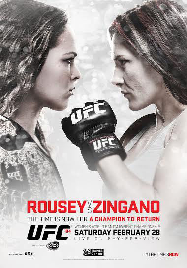 UFC 184 Official Event Poster (Ronda Rousey vs Cat Zingano) - Los Angeles 2/28/2015