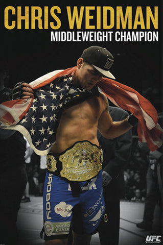 UFC Chris Weidman "American Hero" Middleweight Champion Poster - Pyramid 2013