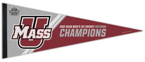 University of Massachusetts UMASS Minutemen 2021 NCAA Men's Hockey National CHAMPIONS Official Premium Felt Pennant - Wincraft Inc.
