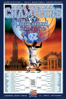 North Carolina Tar Heels Men's Basketball 2005 National Champions Commemorative 24x36 Poster - Action Images
