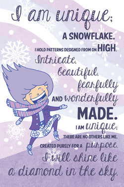 Unique as a Snowflake Individual Beauty Inspirational Poster - Slingshot Publishing