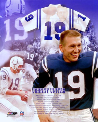 Johnny Unitas "The Legend" Baltimore Colts NFL Football Premium Poster Print - Photofile Inc.