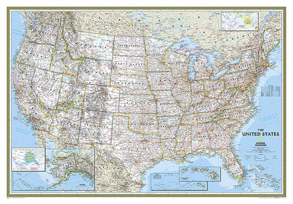 Map of the United States of America National Geographic Classic Edition 30x43 Wall Map Poster - NG Maps