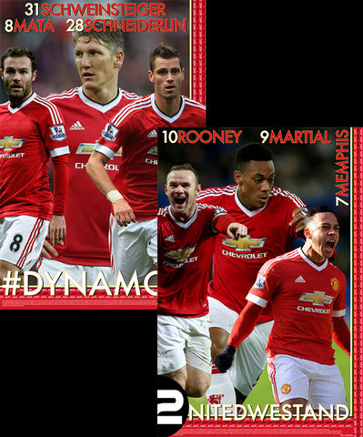 Manchester United "#DYNAMOS" EPL Soccer 6-Player 2-Poster Combo Set - Starz