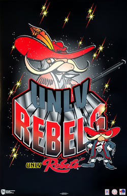 UNLV Runnin' Rebels "Hey, Reb!" Classic NCAA Team Logo Poster - Norman James Corp.
