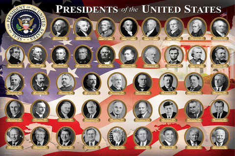 Presidents of the United States Washington-to-BIden Wall Poster - Eurographics Inc.