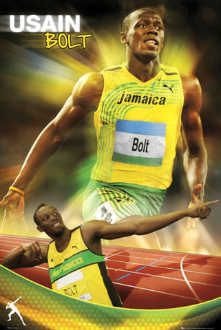Usain Bolt "Lightning" Olympic Track Star Poster - GB Eye 2012