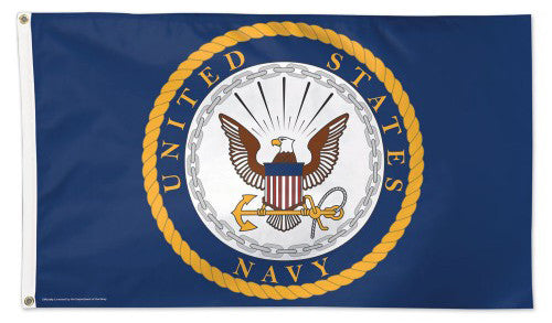 United States Navy Official American Military Emblem Logo DELUXE FLAG - Wincraft Inc.