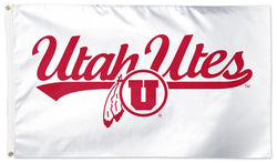 Utah Utes Script-Logo-Style NCAA Official Deluxe-Edition 3'x5' Flag - Wincraft Inc.