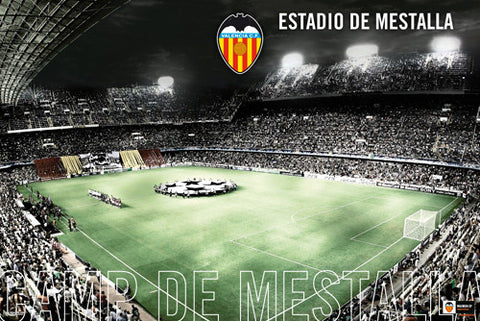 Valencia C.F. Estadio de Mestalla Stadium Game Night Poster - Grupo Erik (Spain)